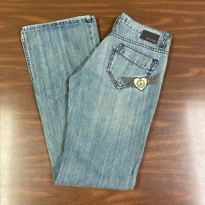 Petrol Jeans, VGUC, Size 27‎ Waist, Peace Sign Sequined Wings